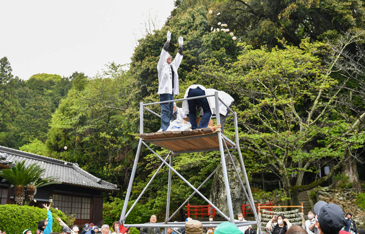 2023年 春季大祭 野上八幡宮 餅まき